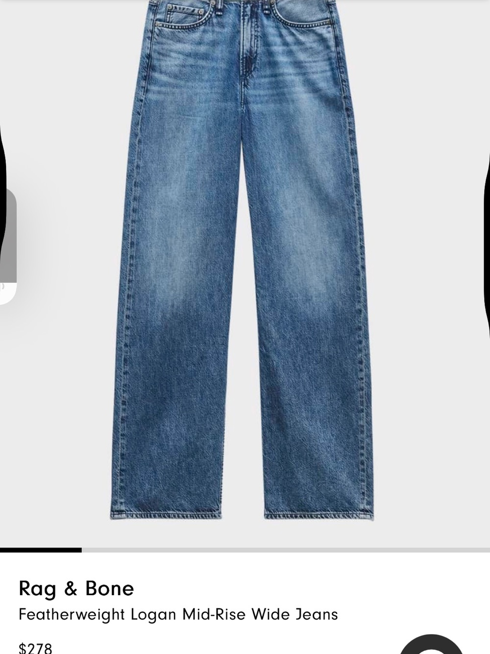 Rag & Bone Featherweight Logan Mid-Rise Wide Jeans - River